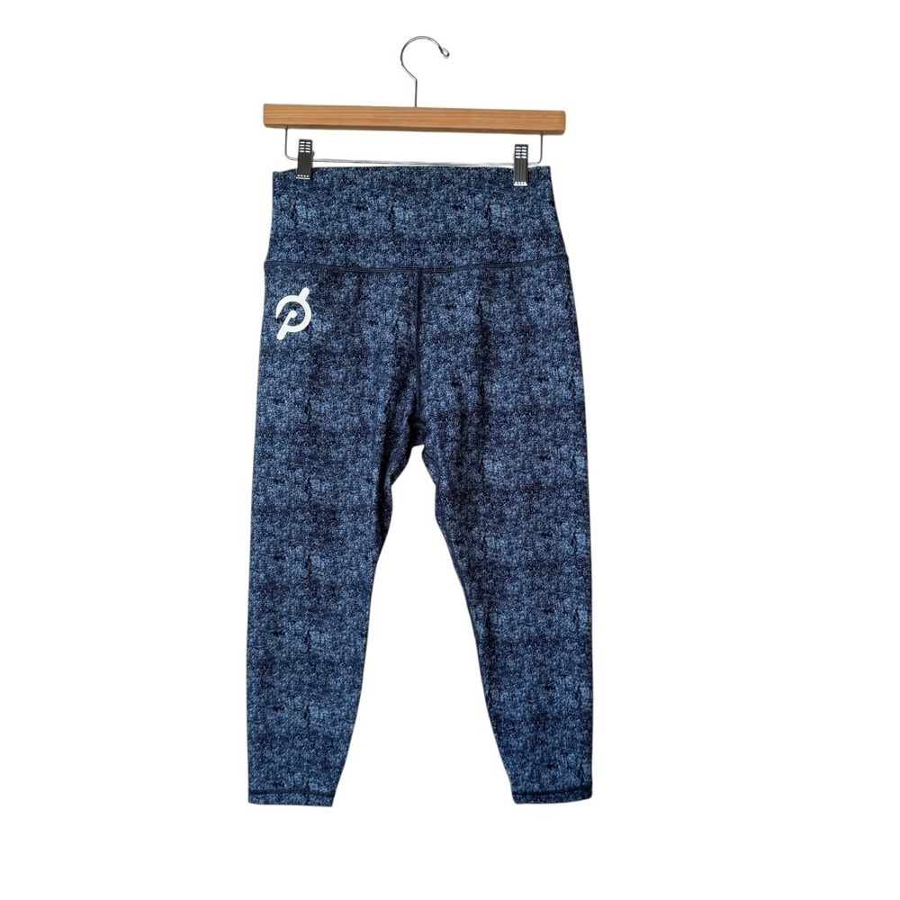 Peloton Women Leggings Crop Blue Large Athletic Performance Activewear Gym Yoga